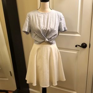 Line and Dot Cutout Summer Dress